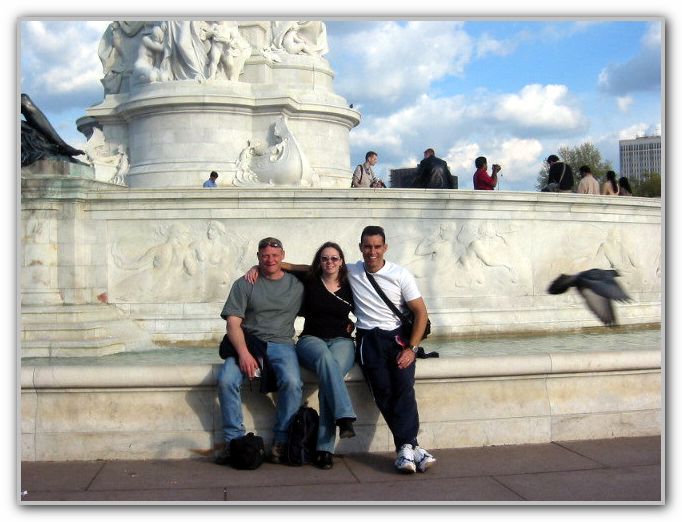CJ Paul & Cousin Carla in front of Queen Victoria Memorial UK